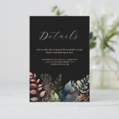 水彩植物黒モダン結婚色 エンクロージャーカード (スタンド正面)