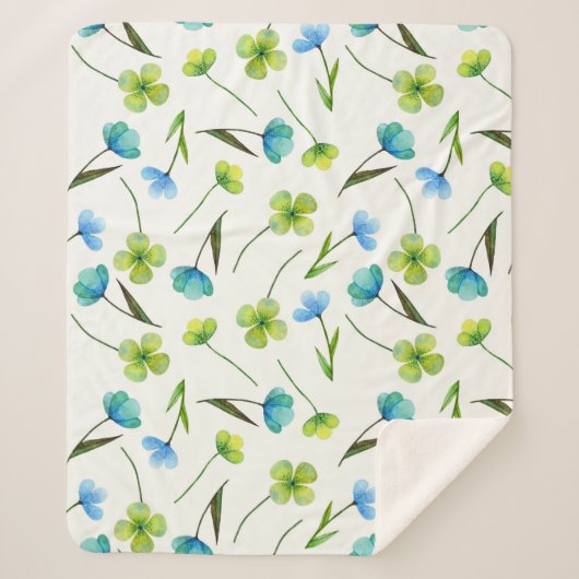 水彩植物：フローラシームレスなパターン。 シェルパブランケット (正面)