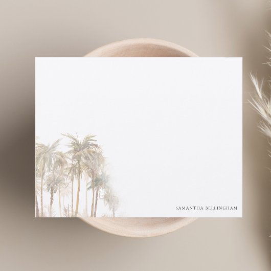 水彩椰子の木パーソナライズされた ノートカード
