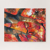 水彩楓日本のの木 ジグソーパズル (横)