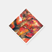 水彩楓日本のの木 スタンダードカクテルナプキン (角)