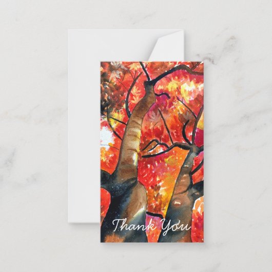 水彩楓日本のの木 ノートカード (正面)