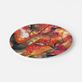 水彩楓日本のの木 ペーパープレート (アングル)