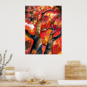 水彩楓日本のの木 ポスター (キッチン)