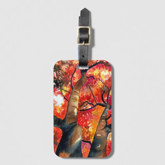 水彩楓日本のの木 ラゲッジタグ (正面縦)