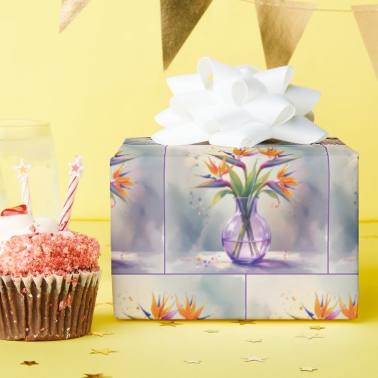 水彩極楽花花花束 ラッピングペーパー (誕生日パーティー)