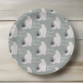 水彩極熊クリスマスツリーパターン ペーパープレート