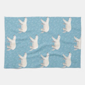 水彩極熊ブルーキッチンタオル キッチンタオル (横)