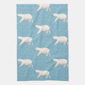 水彩極熊ブルーキッチンタオル キッチンタオル (縦)