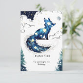 水彩楽しい狐の誕生日 サンキューカード (スタンド正面)