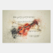 水彩楽曲及びバイオリン包装用シート ラッピングペーパーシート (正面3)