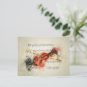 水彩楽曲及びバイオリン ポストカード (スタンド正面)