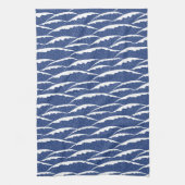 水彩模様のブルーキッチンタオル キッチンタオル (縦)