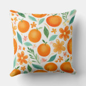 水彩模様の夏のオレンジ クッション (裏面)