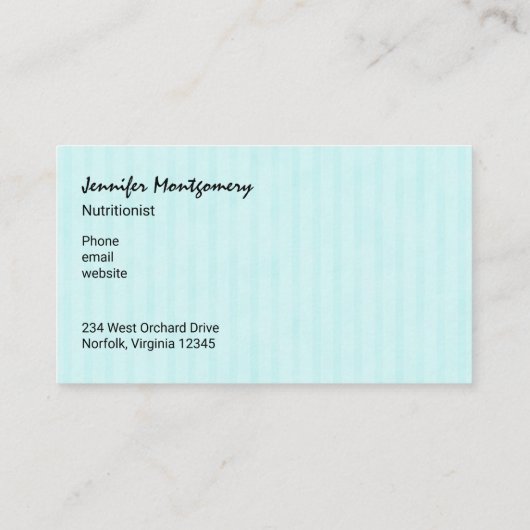 水彩模様の柑橘類ストライプの類 名刺 (裏面)