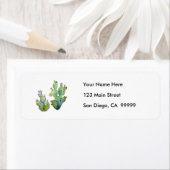 水彩模様の梨サボテン ラベル (インサイチュ)