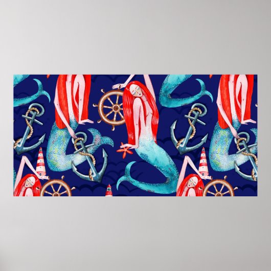 水彩模様の海 ポスター (正面)