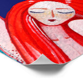 水彩模様の海 ポスター (角)