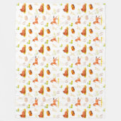 水彩模様の馬の馬蹄干しリンゴ フリースブランケット (正面)