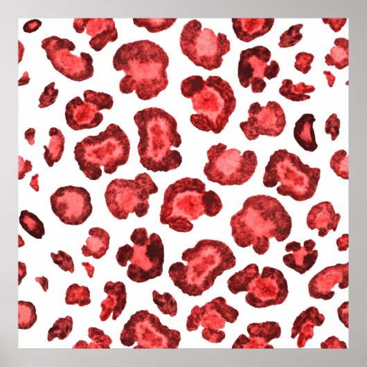 水彩模様イラストレーションヒョウの皮。ファシュ ポスター (正面)