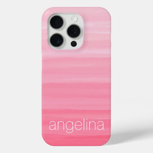 水彩模様ストライプの(名前をカスタムする付) Case-Mate iPhoneケース (裏面)