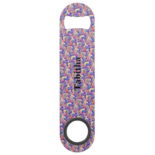 水彩模様パーソナライズされたボトル透かし スピード栓抜き (正面)