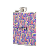 水彩模様フラッパーソナライズされたク フラスク (左)
