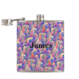水彩模様フラッパーソナライズされたク フラスク