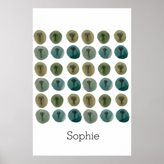 水彩模様ポスター ポスター (正面)