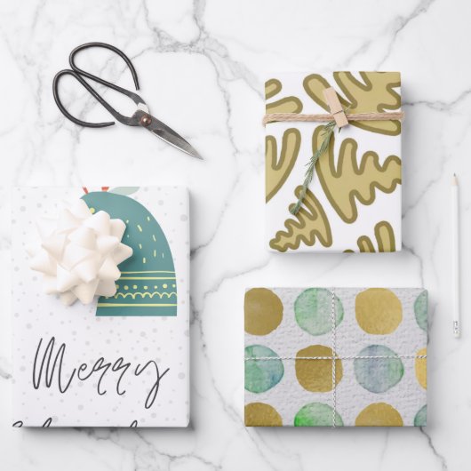 水彩模様ラッピング紙シート ラッピングペーパーシート (正面)