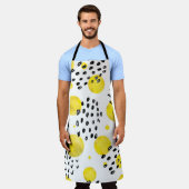 水彩模様付きシームレス水玉模様 エプロン (着用した状態)