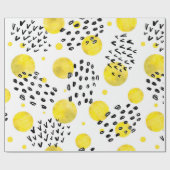 水彩模様付きシームレス水玉模様 ラッピングペーパー (フラット)