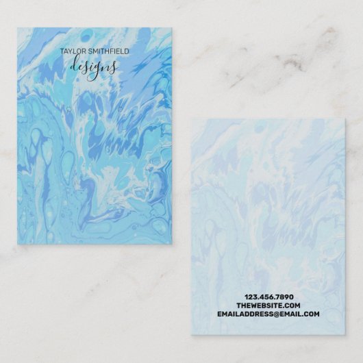 水彩模様絵画イヤリングディスプレイカード 名刺 (正面/裏面)
