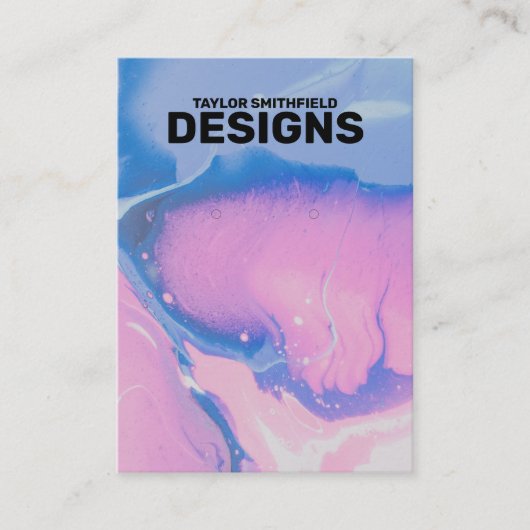 水彩模様絵画イヤリングディスプレイカード 名刺 (正面)