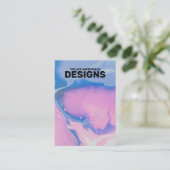 水彩模様絵画イヤリングディスプレイカード 名刺 (スタンド正面)