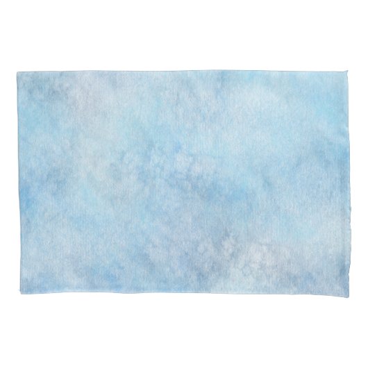 水彩模様（スカイブルー） 枕カバー (正面左)