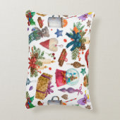 水彩模様(ビンテージクリスマスオーナメント) アクセントクッション (裏面(縦))