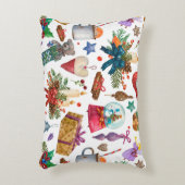水彩模様(ビンテージクリスマスオーナメント) アクセントクッション (正面(垂直))