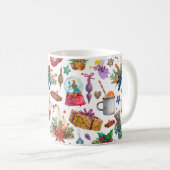 水彩模様(ビンテージクリスマスオーナメント) コーヒーマグカップ (正面右)