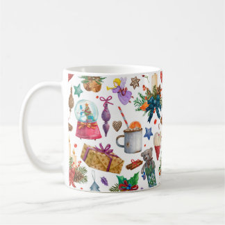 水彩模様(ビンテージクリスマスオーナメント) コーヒーマグカップ