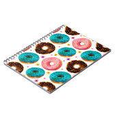 水彩模様(ピンク、ブルー、チョコレートd) ノートブック (左側)