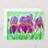 水彩模様(青と紫の色調) シーズンポストカード (正面/裏面)