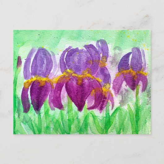 水彩模様(青と紫の色調) シーズンポストカード (正面)