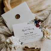 水彩横図解入りの、写真付きのブライダルシャワー 招待状