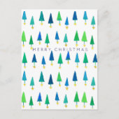 水彩樹メリークリスマス シーズンポストカード (正面)