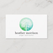 水彩樹ヨガとウェルネスビジネスカード 名刺 (正面)