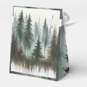 水彩樹木の素朴な荒野のウェディング フェイバーボックス (裏面サイド)