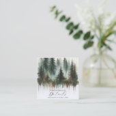 水彩樹木の素朴な荒野のディテール スクエア名刺 (スタンド正面)