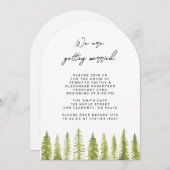 水彩樹木の結婚式招待状 招待状 (正面/裏面)