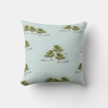 水彩樹木の装飾用クッション